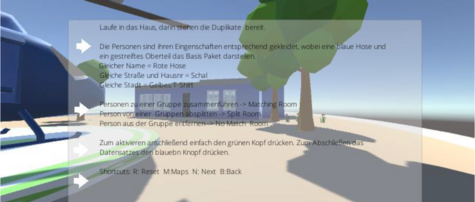 Abbildung 2: Szene aus dem VR-Spiel - Ankunft beim Datenhaus
